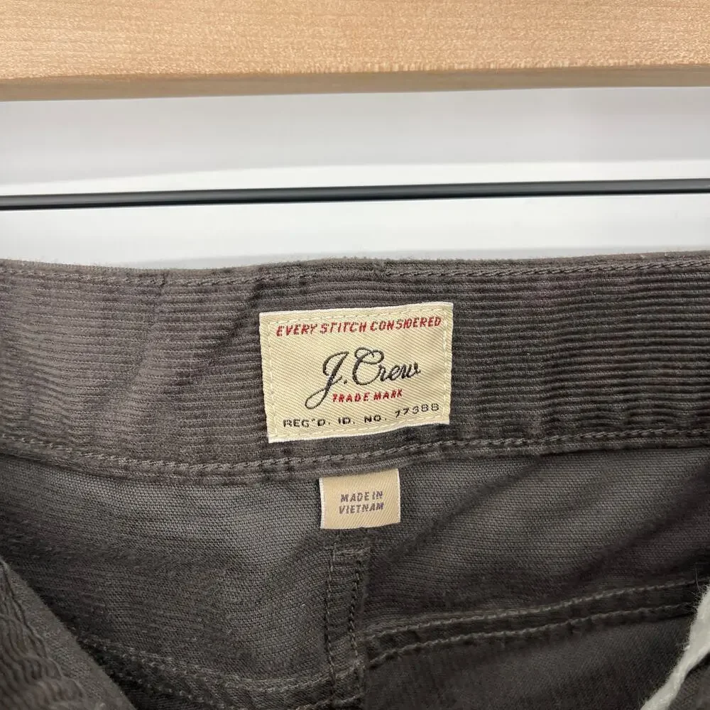 J.Crew Men's 484 Slim Fit Corduroy Pants Urban Olive Brown 33x32